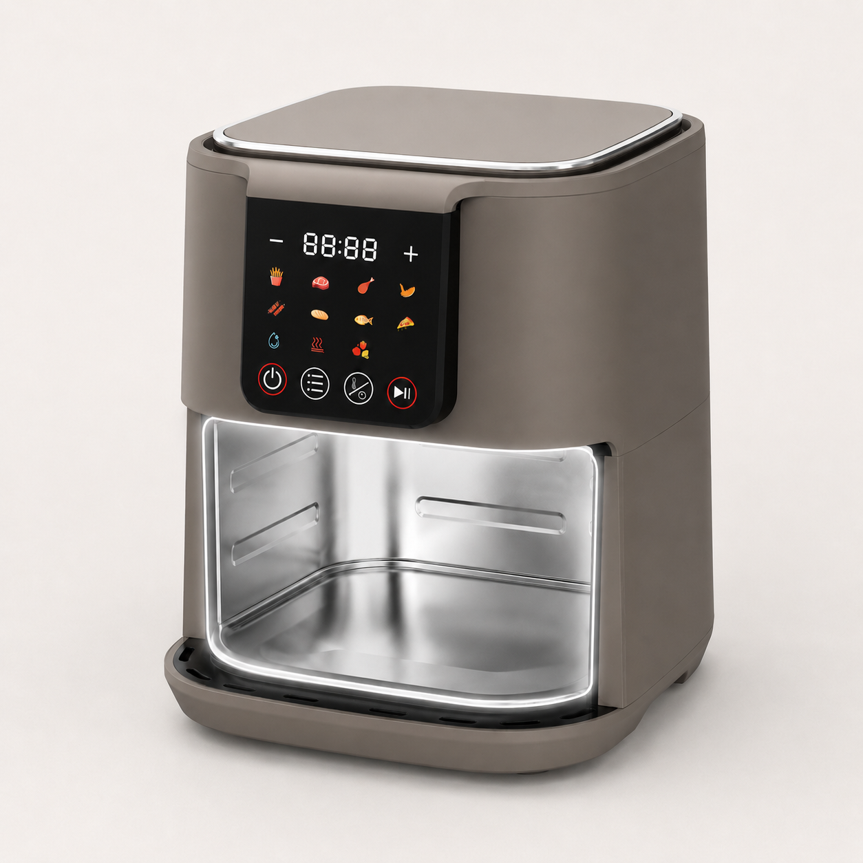 Frytownica beztłuszczowa 6L TurboTronic AIR Fryer metalowe wnętrze wyświetlacz cyfrowy 1500w Czarny