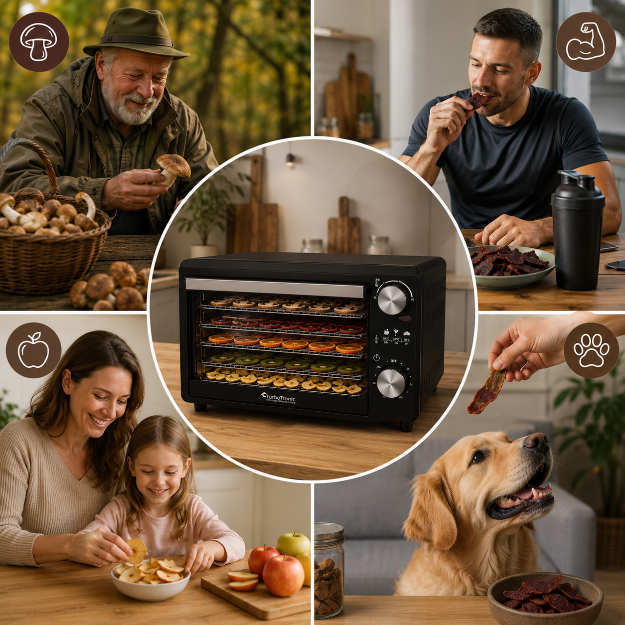 Suszarka do grzybów TurboTronic owoców dehydrator 350W 14L