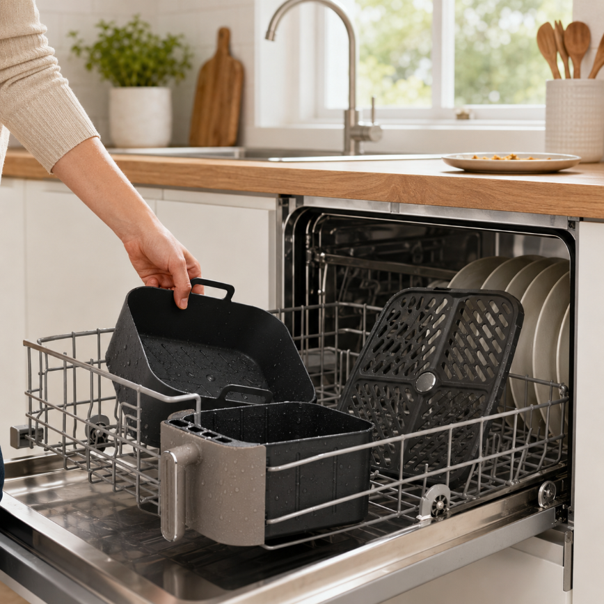 Frytownica beztłuszczowa 6L TurboTronic AIR Fryer metalowe wnętrze wyświetlacz cyfrowy 1500w Czarny
