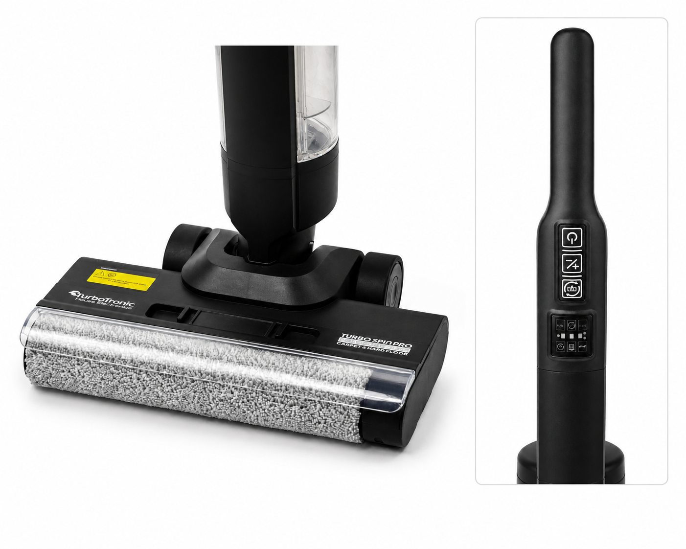 Bezprzewodowy odkuracz pionowy mop myjący na mokro TurboTronic 2w1 wet & dry samoczyszczący Carny