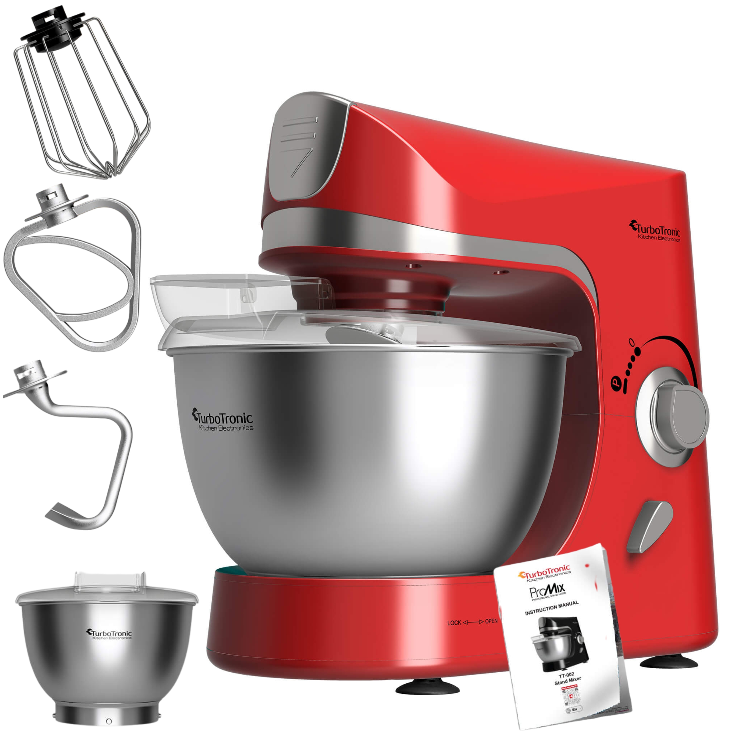 Robot Kuchenny Planetarny Mikser TurboTronic Moc 2000w misa 5L Czerwony