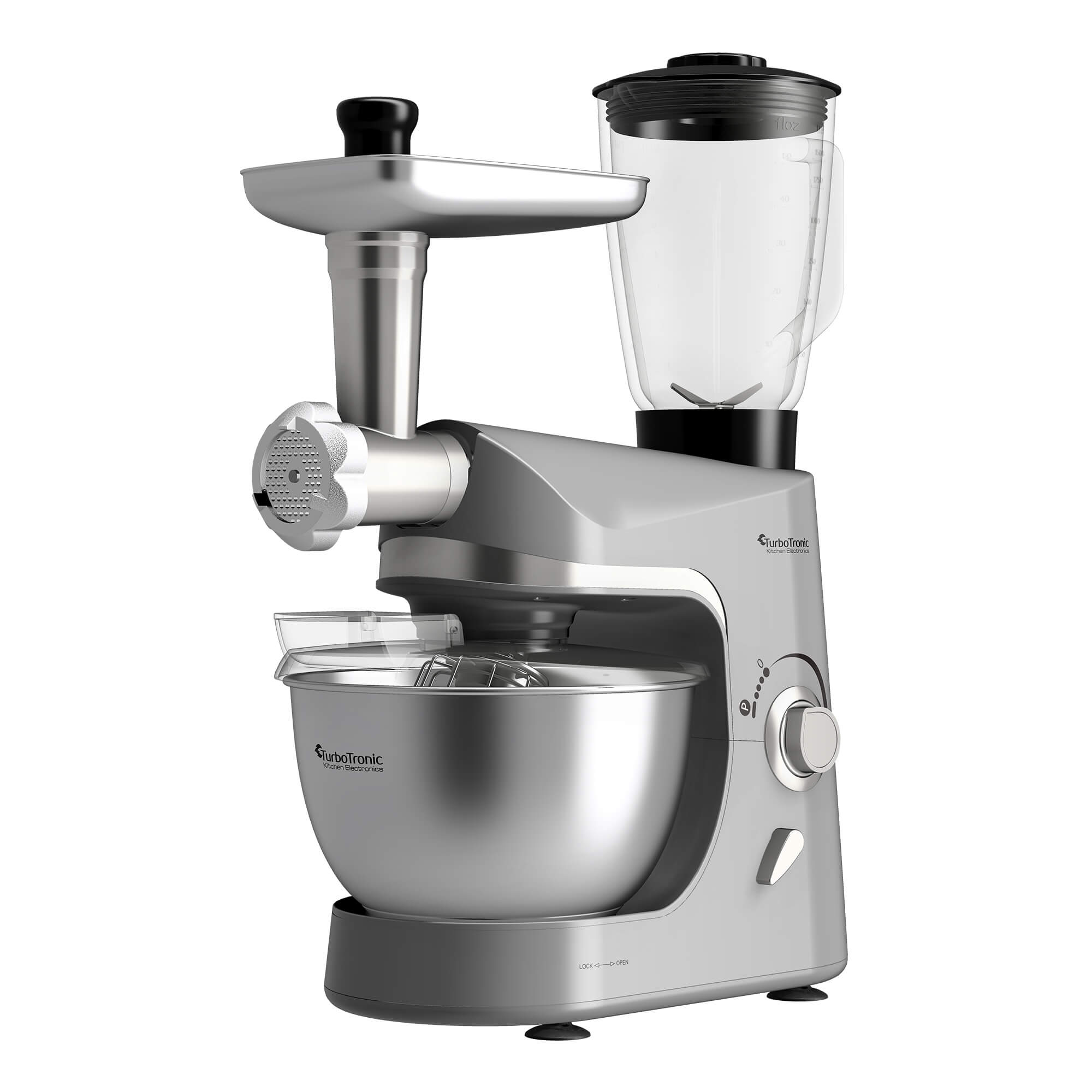 Robot kuchenny TurboTronic planetarny mikser blender 2000w misa 5L Srebrny