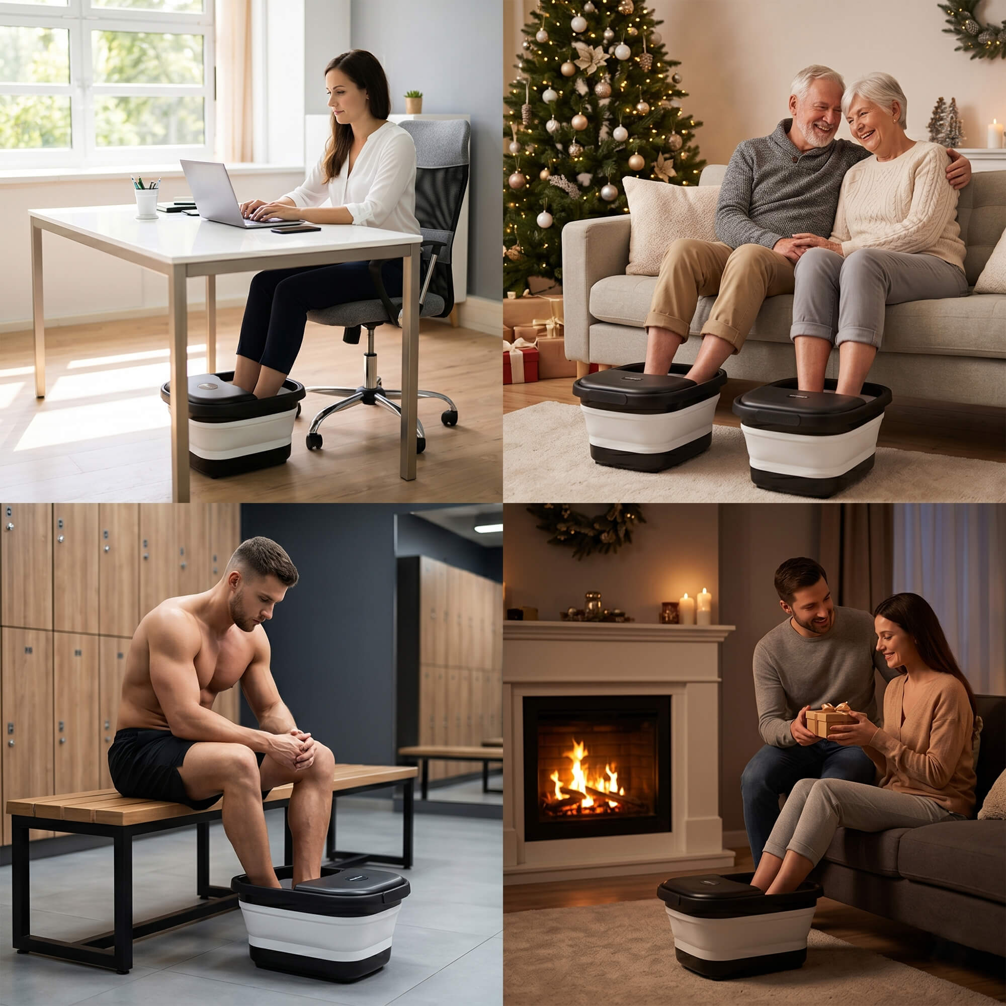 Wodny masażer do stóp z podgrzewaniem TurboTronic bąbelkami hydromasaż składany 41-45°c 500w