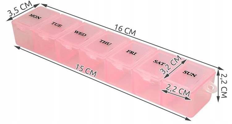 Pudełko pojemnik kasetka na tabletki witaminy leki