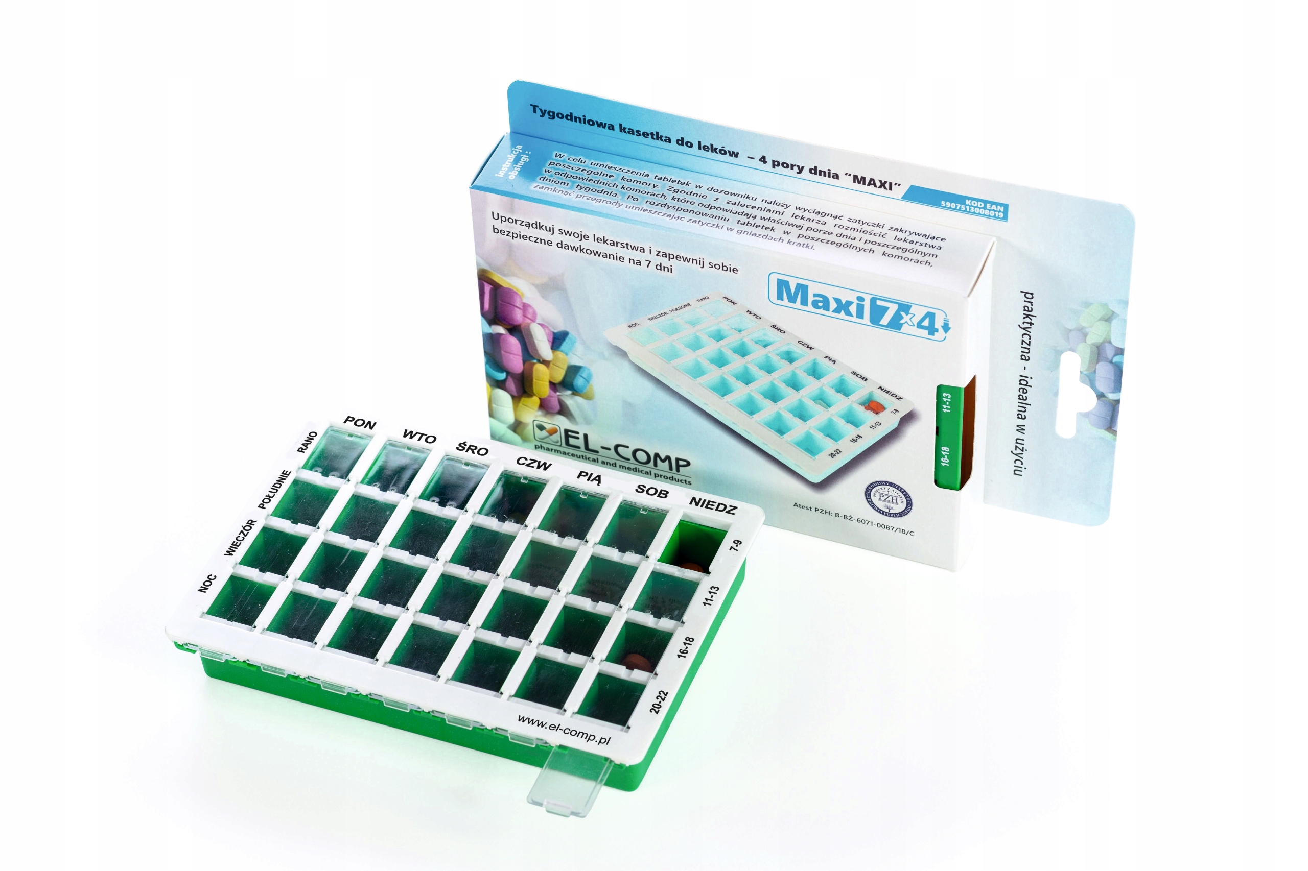 Pudełko pojemnik na tabletki leki ORGANIZER