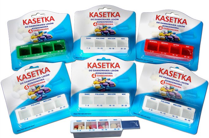 Pudełko kasetka na tabletki leki ORGANIZER