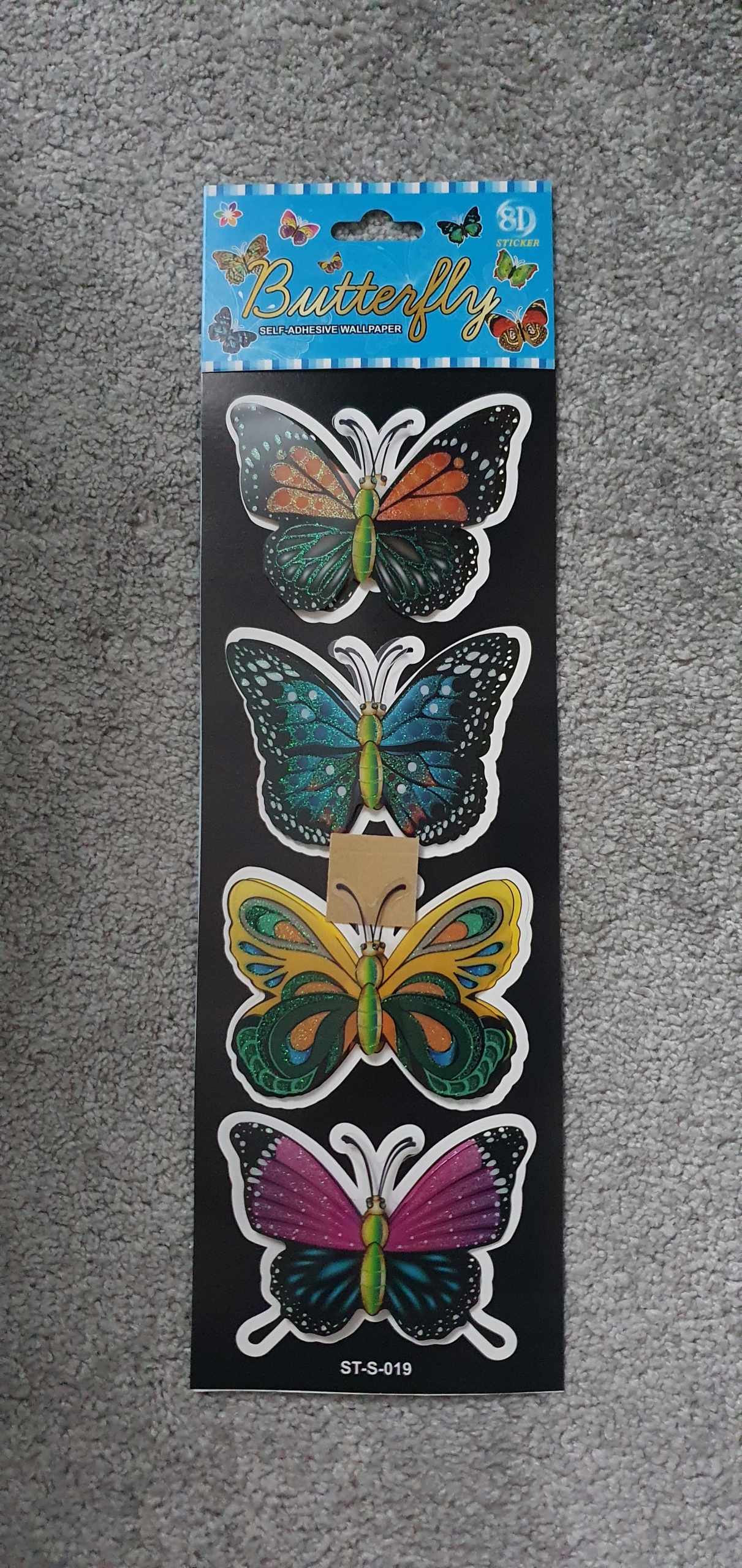 Motyle naklejki na ścianę 3D ścienne 4 sztuki