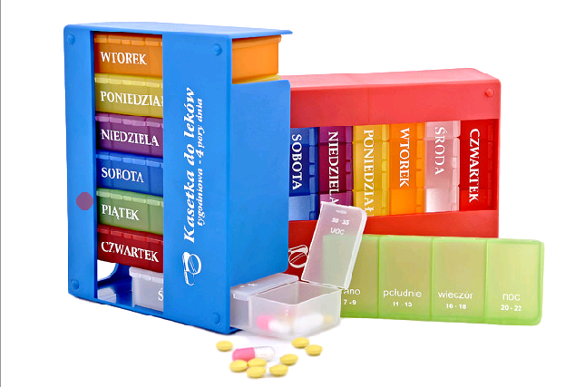 Pudełko kasetka na tabletki leki ORGANIZER