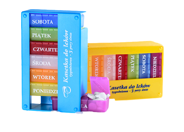 Pudełko kasetka na tabletki leki ORGANIZER