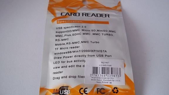 Czytnik USB kart SDHC SD kart MICRO PENDRIVE