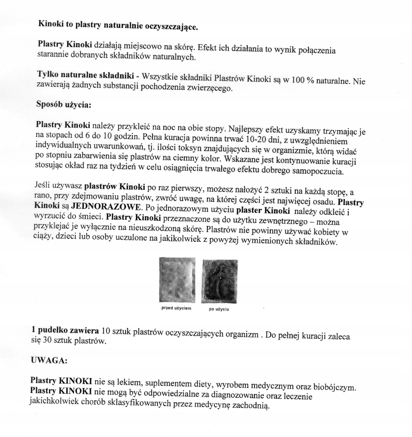 Plastry na stopy DETOX odchudzające AIKIDO kinoki