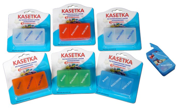 Pudełko kasetka na tabletki leki ORGANIZER