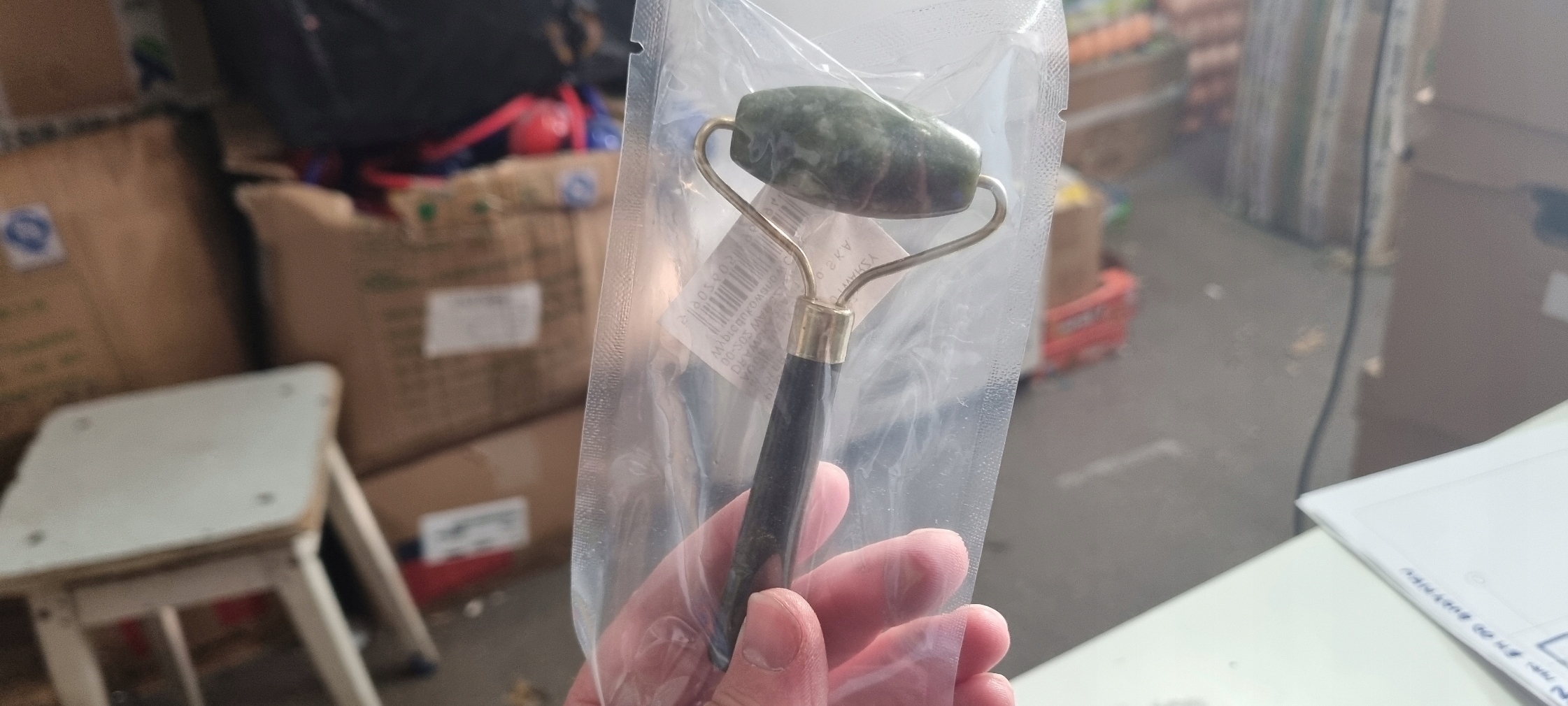 kamień z jadeitu JADE masażer do twarzy Roller