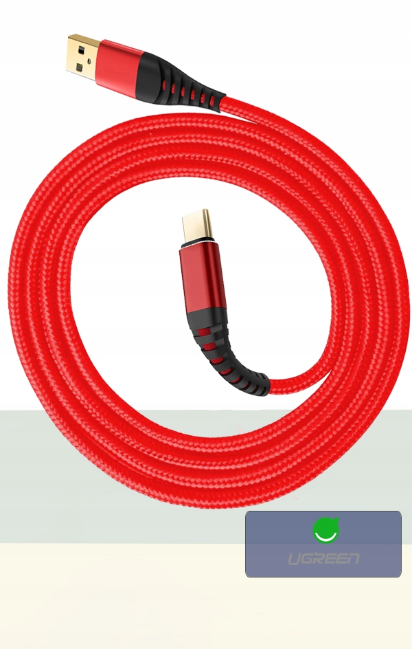 WZMACNIANY KABEL USB TYP C QC 3.0 QUICK CHARGE 3M