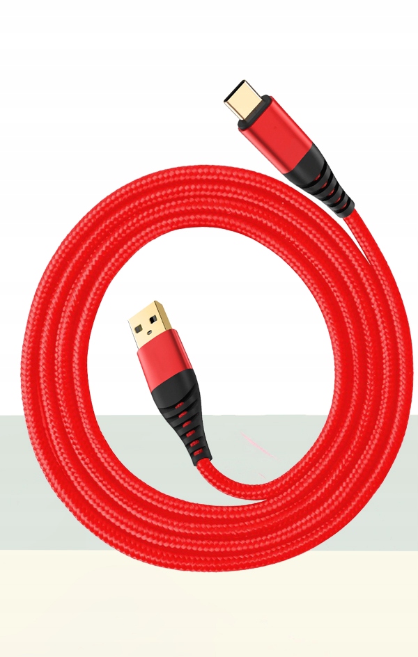 WZMACNIANY KABEL USB TYP C QC 3.0 QUICK CHARGE 3M