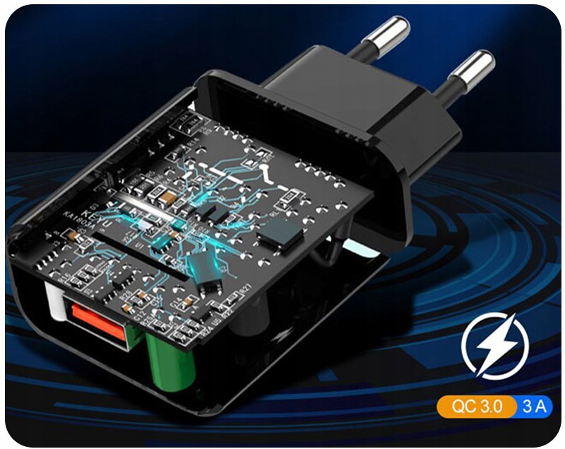 ŁADOWARKA SIECIOWA QC KABEL MICRO USB KĄTOWY 2M
