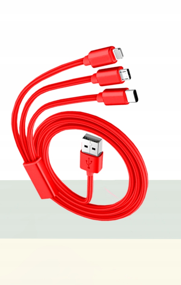 KABEL USB 3w1 DO IPHONE / MICRO USB / TYP-C 1M