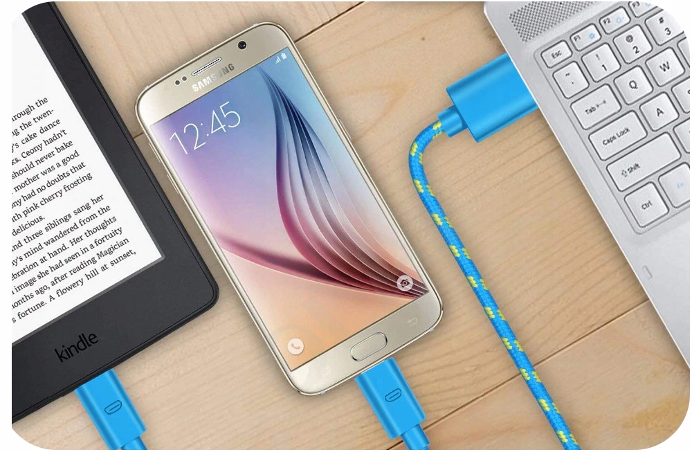 WZMACNIANY KABEL MICRO USB QC 3.0 QUICK CHARGE 1M