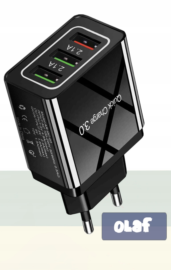 SZYBKA ŁADOWARKA SIECIOWA USB QUICK CHARGE 3.0