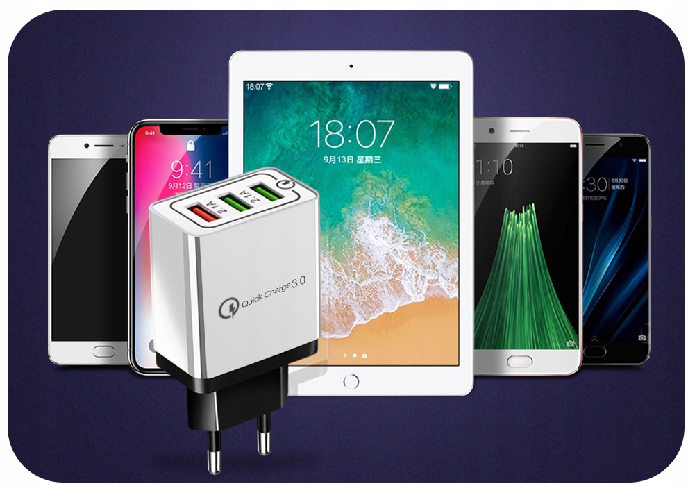 SZYBKA ŁADOWARKA SIECIOWA USB QUICK CHARGE 3.0