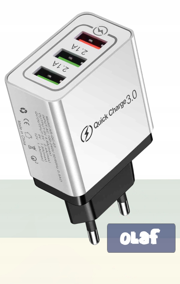 SZYBKA ŁADOWARKA SIECIOWA USB QUICK CHARGE 3.0