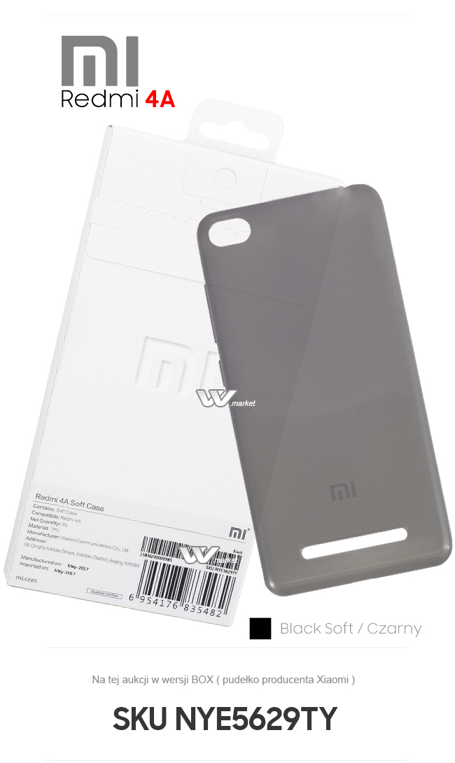 ORYGINALNE SOFT CASE CLEAR ETUI XIAOMI REDMI 4A