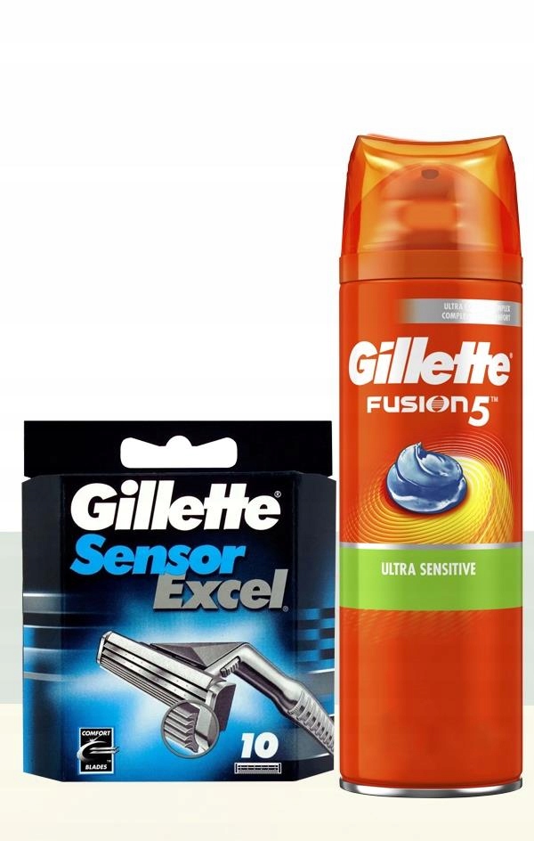 ORYGINALNE OSTRZA GILLETTE SENSOR x10 + ŻEL