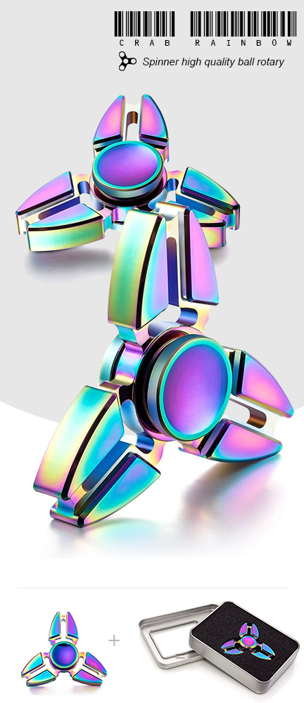 CRAB RAINBOW HAND FIDGET SPINNER METAL