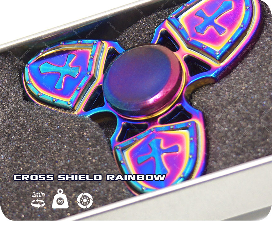 CROSS SHIELD HAND FIDGET SPINNER METAL