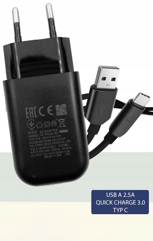 ORYGINALNA ŁADOWARKA TYP C Q3 HTC P5000 ONE A9 10