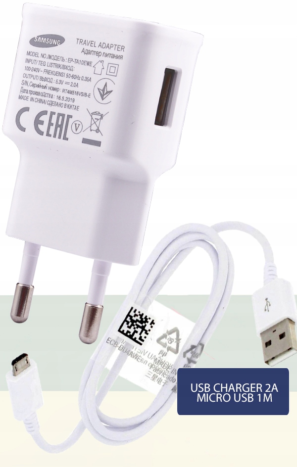 ŁADOWARKA SAMSUNG EP-TA10EWE 2A + KABEL MICROUSB
