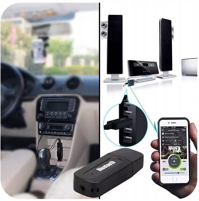 ADAPTER TRANSMITER BLUETOOTH ODBIORNIK AUX USB