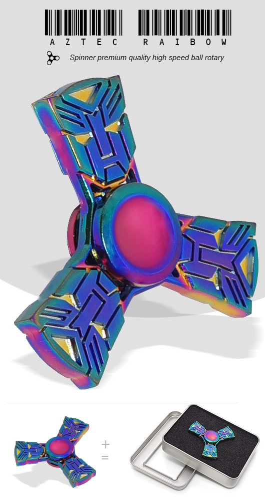 AZTEC RAINBOW HAND FIDGET SPINNER METAL