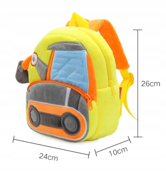 Plecak z maszynami budowlanymi dla dziecka