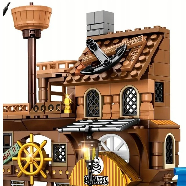 Zestaw klocków WYSPA PIRACKA klocki konstrukcyjne WYSPA ZE STATKIEM