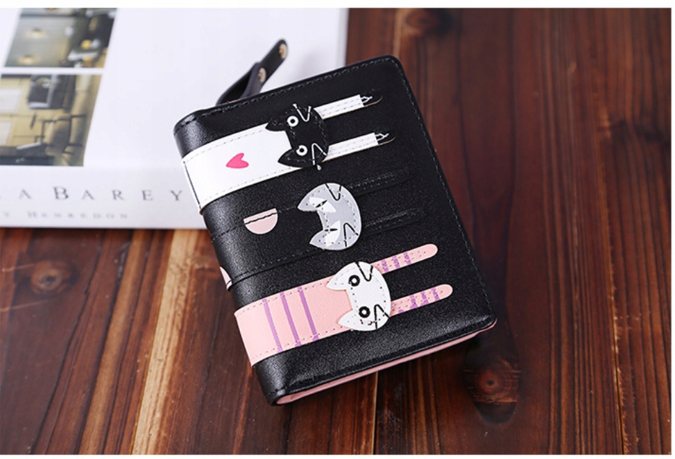 PORTFEL DAMSKI PORTMONETKA z kotkiem kotem Śliczny