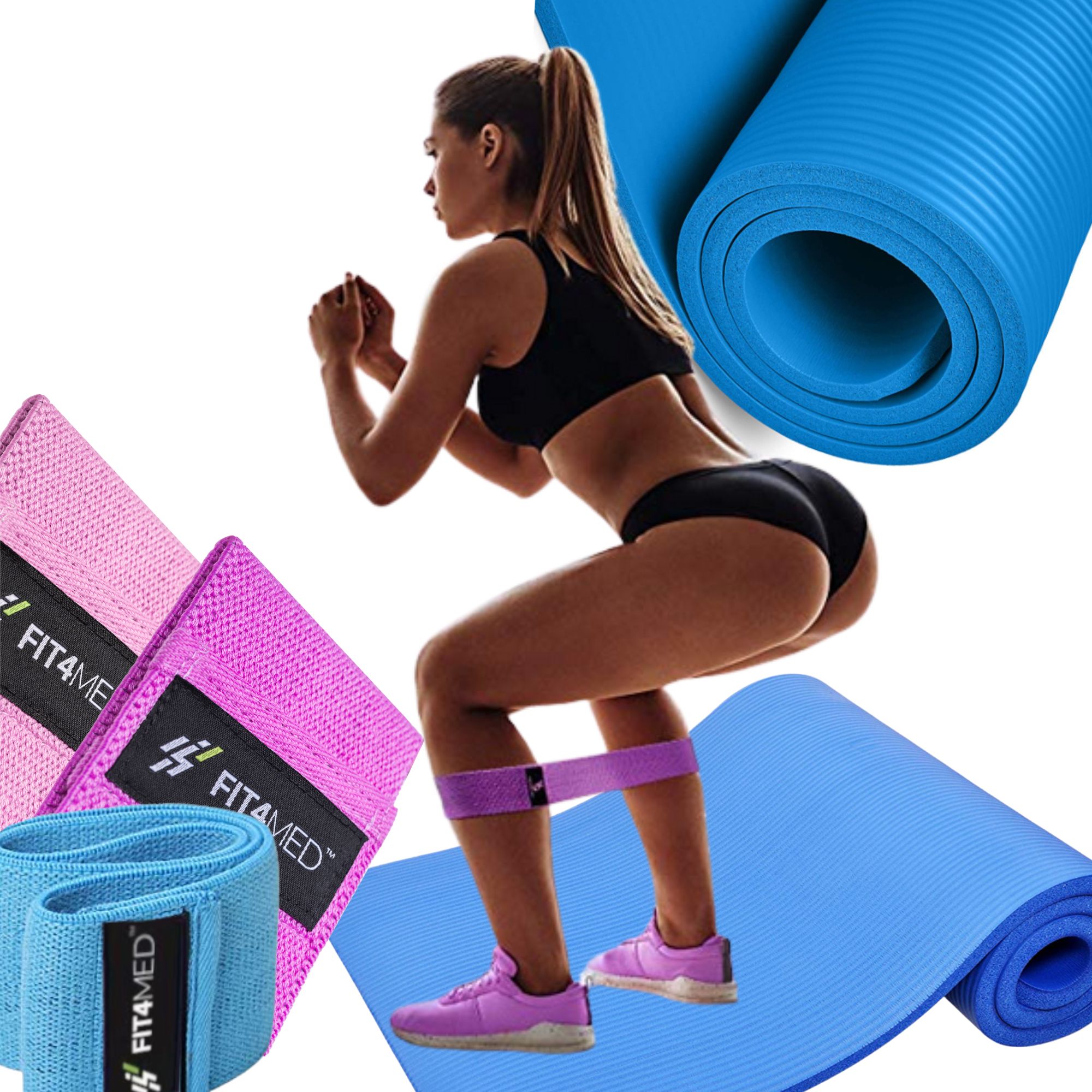 Gumy Materiałowe Taśmy + Mata Antypoślizgowa Fitness Treningowa - fit4med |  Sport Sklep EMPIK.COM