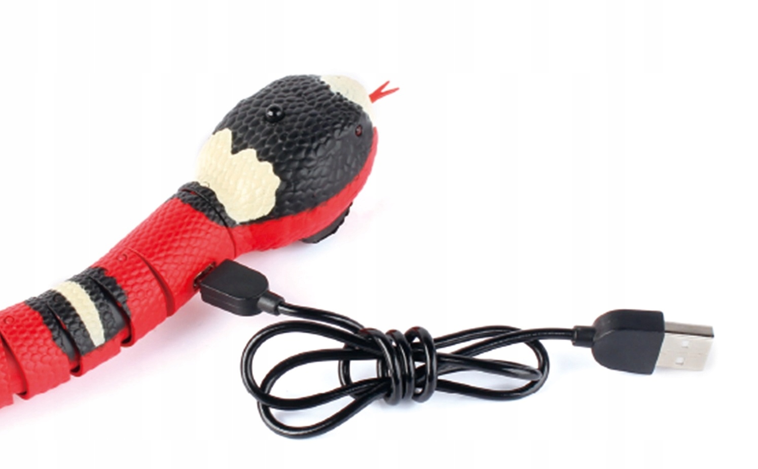a red and black snake toy
