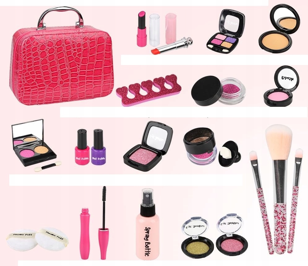 Zestaw Do Malowania Makijażu Dla Dzieci Makeup + NAKLEJKI NA PAZNOKCIE
