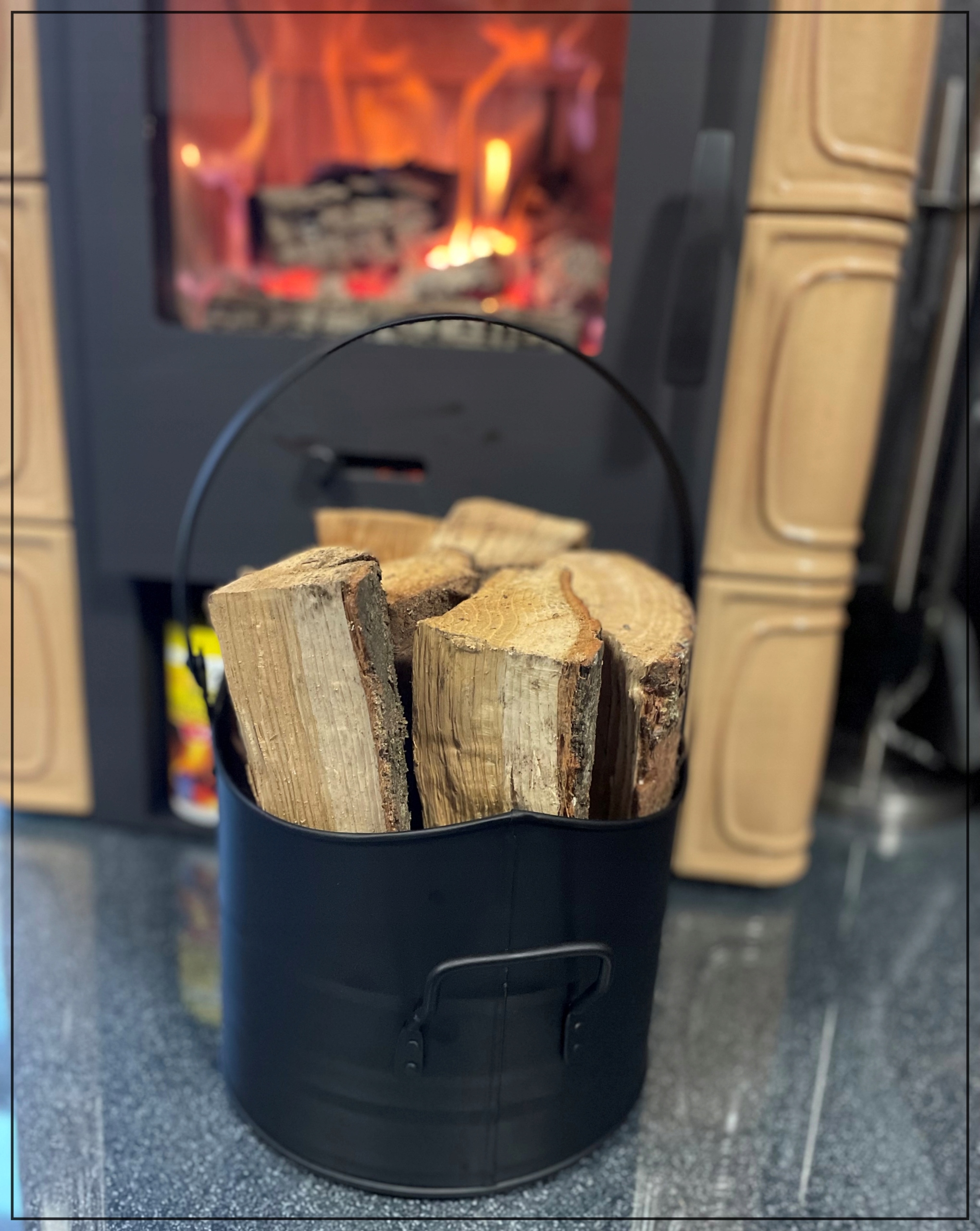 WĘGLARKA KUBEŁ NA WĘGIEL DREWNO KOMINKOWE METALOWY KOSZ POJEMNIK NA POPIÓŁ