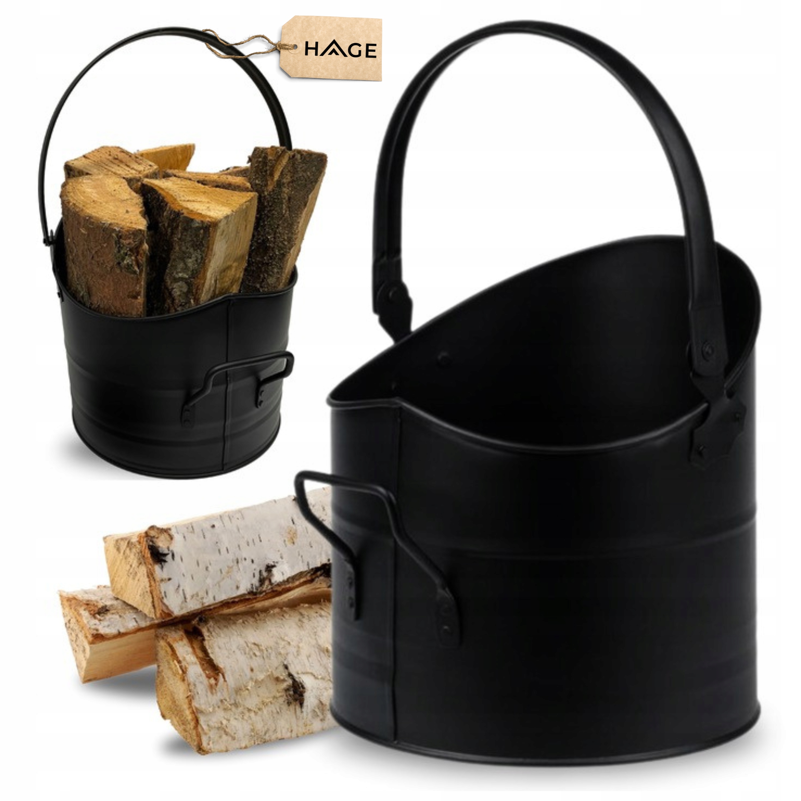 WĘGLARKA KUBEŁ NA WĘGIEL DREWNO KOMINKOWE METALOWY KOSZ POJEMNIK NA POPIÓŁ