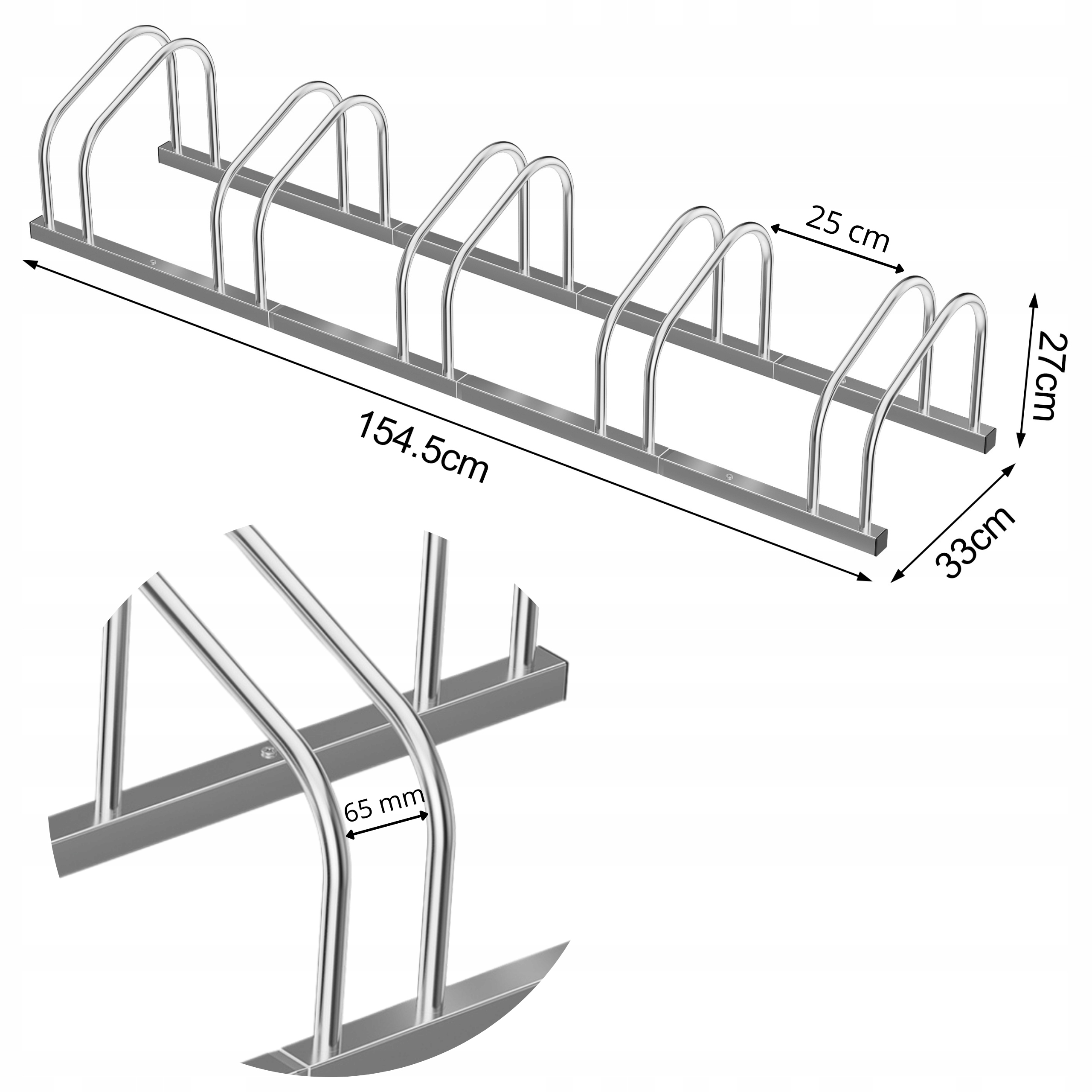 STOJAK NA ROWER ROWERY 5 STANOWISK ROWEROWY STAL OCYNKOWANA 154,5x33x27 cm