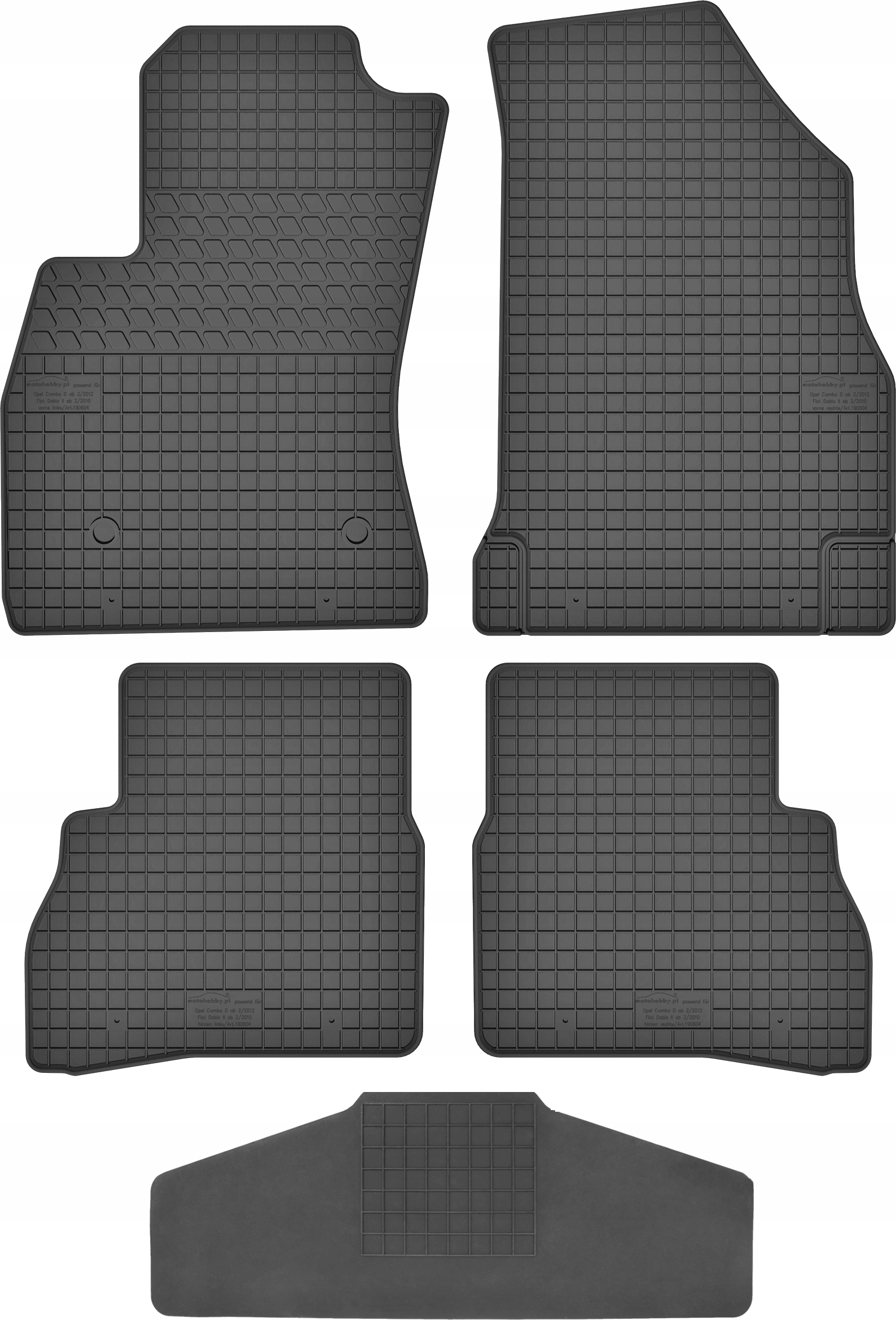 Dywaniki dedykowane do Opel Combo D TUNEL