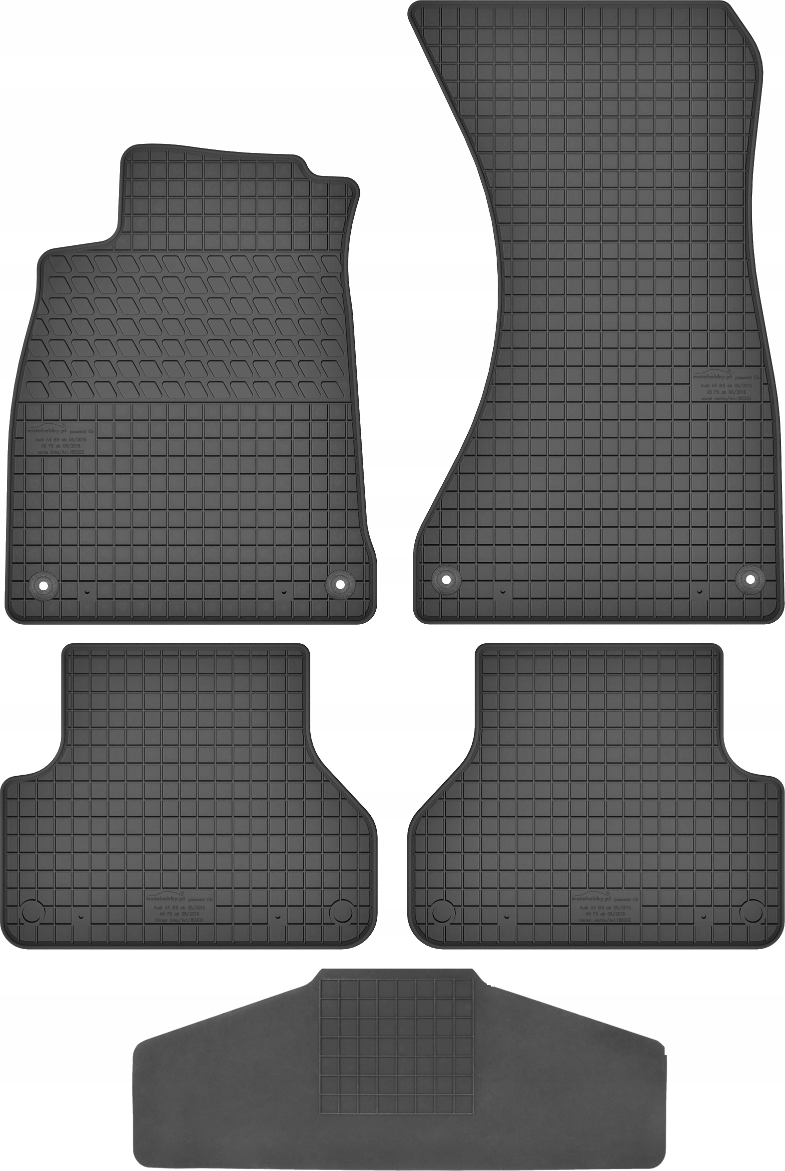 Dywaniki dedykowane do Audi A4 B9 TUNEL