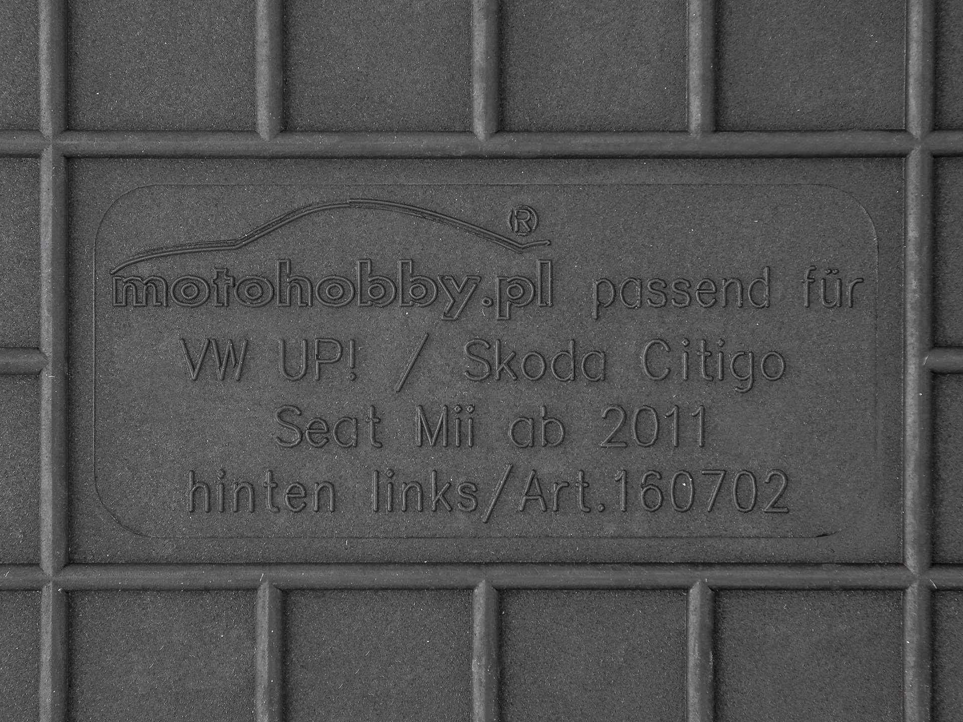 VW UP! od 2011 DYWANIKI GUMOWE DEDYKOWANE PRZODY