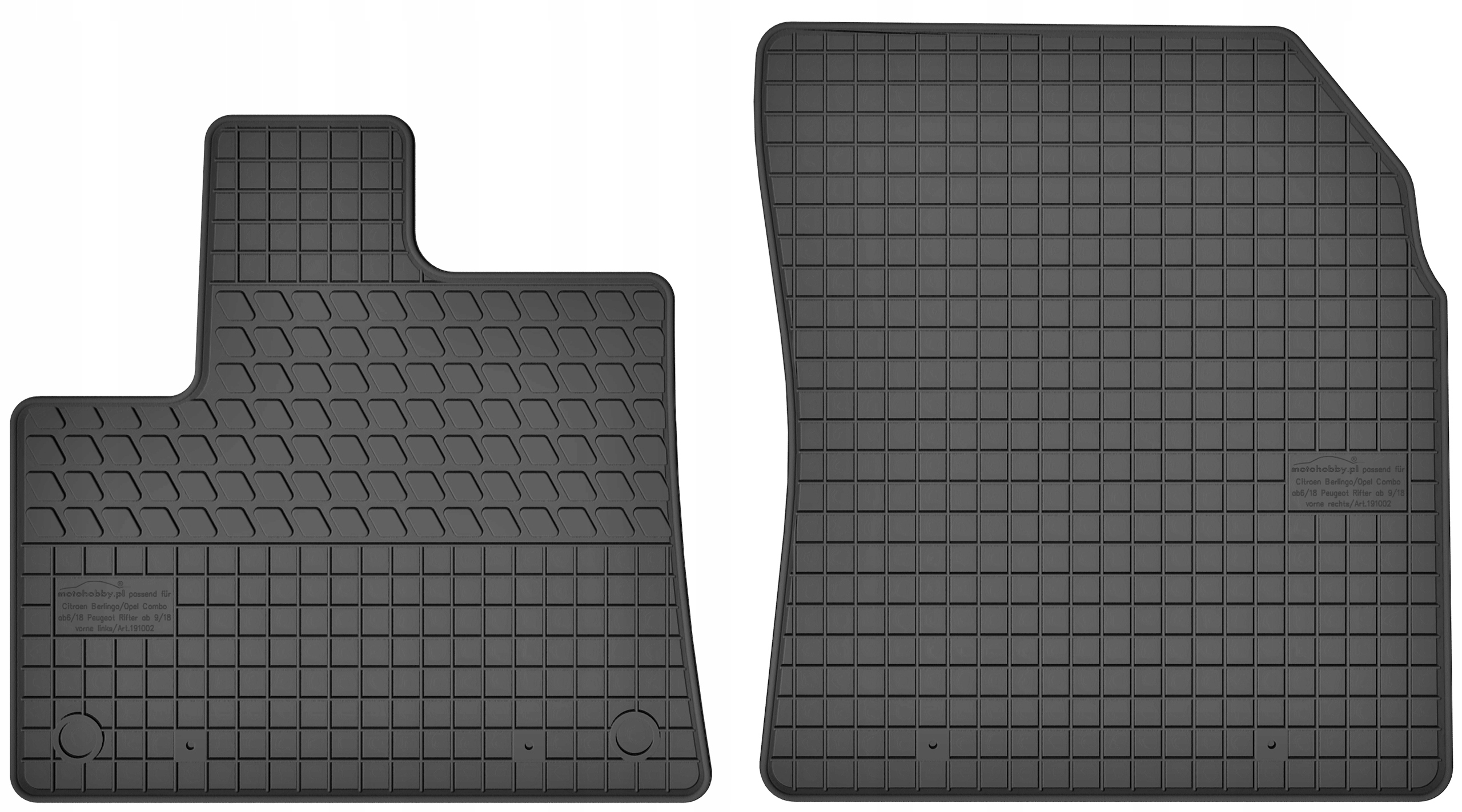 Opel Combo E od 18 DYWANIKI GUMOWE PRZÓD STOPERY