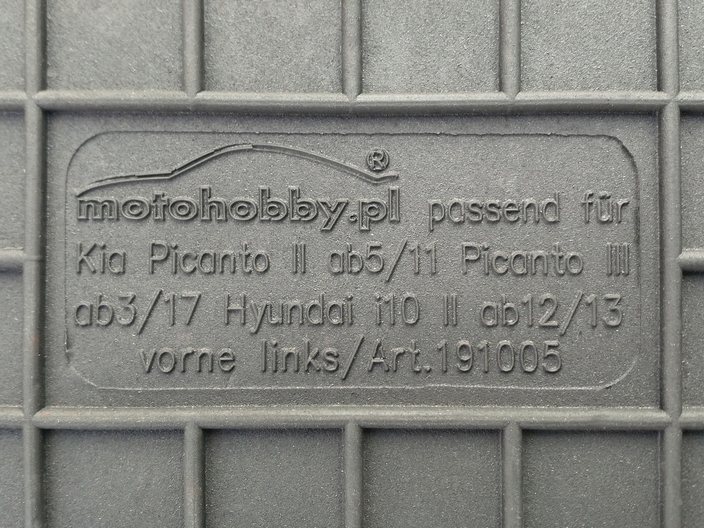 Hyundai i10 II DYWANIKI GUMOWE PRZÓD DEDYKOWANE