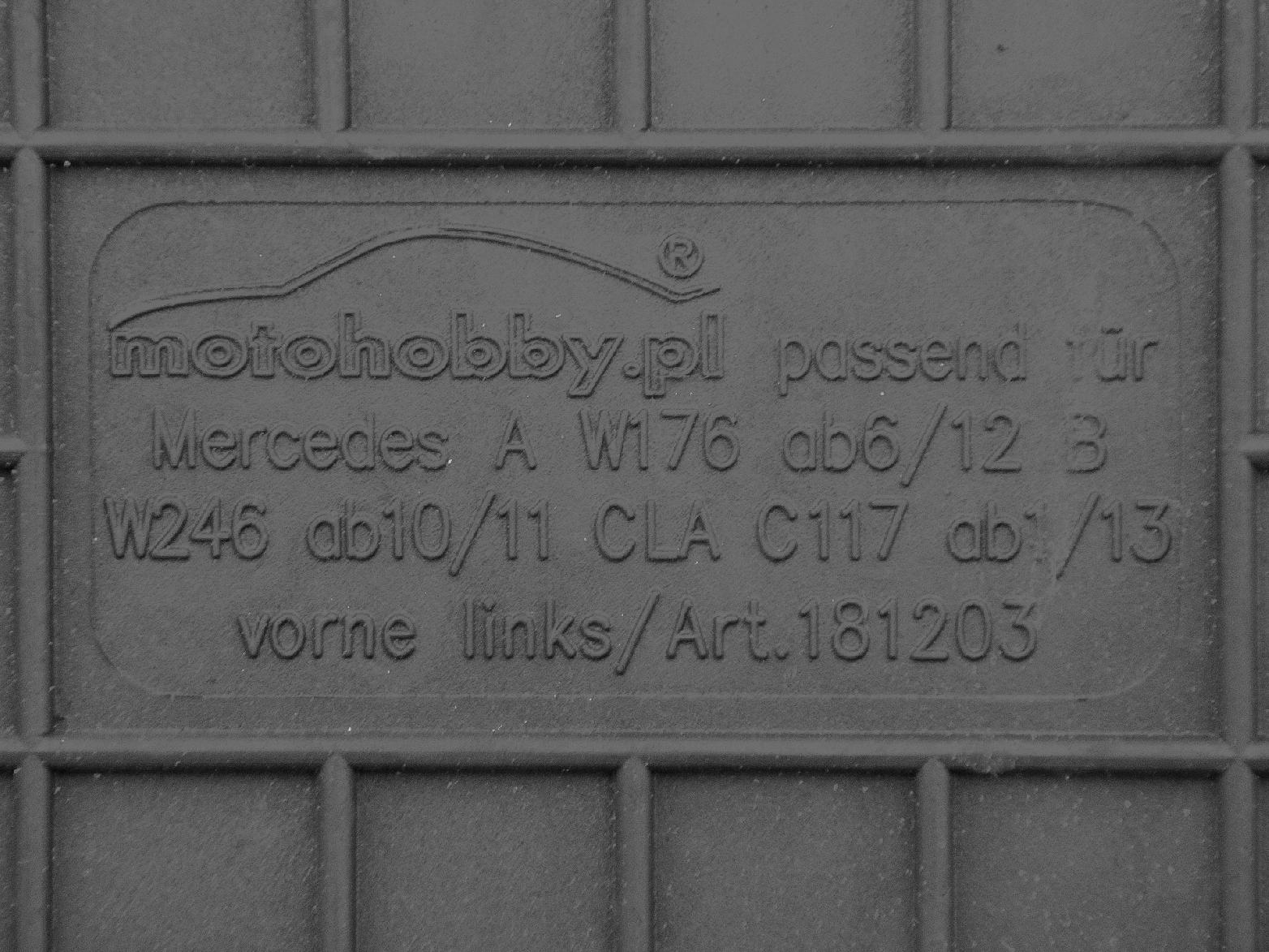 Mercedes A W176 DYWANIKI GUMOWE PRZÓD DEDYKOWANE