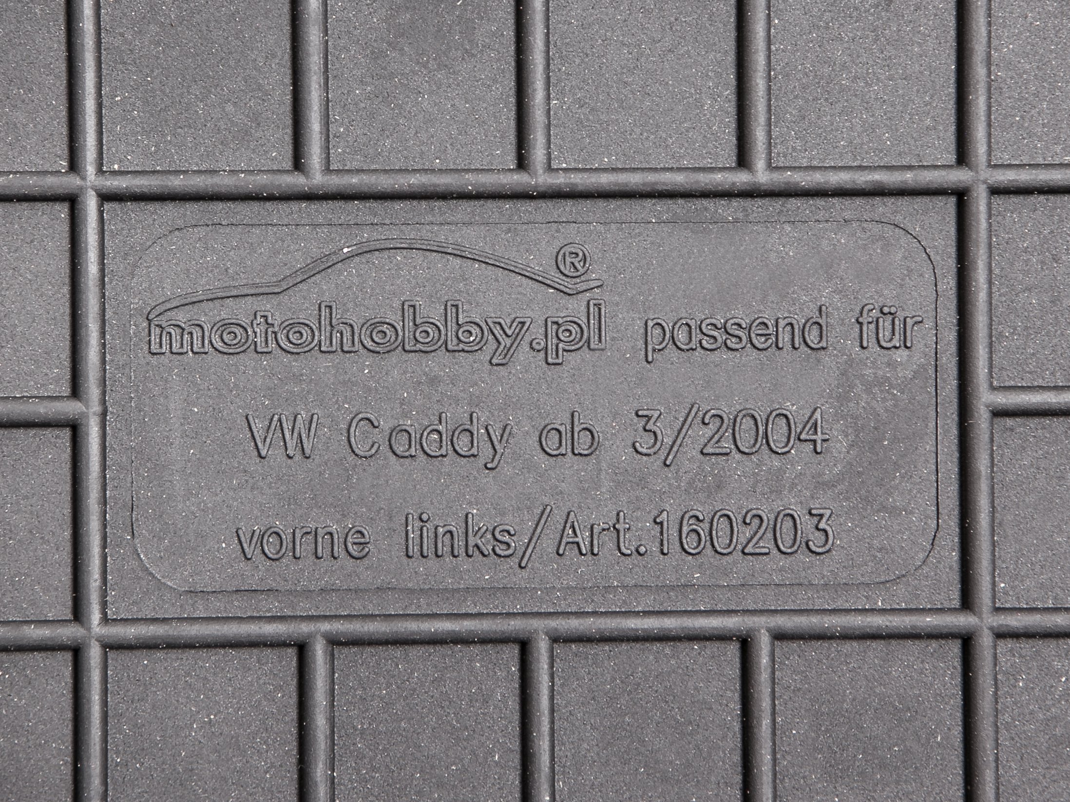 VW Caddy Typ 2K od 2003 DYWANIKI GUMOWE DEDYKOWANE