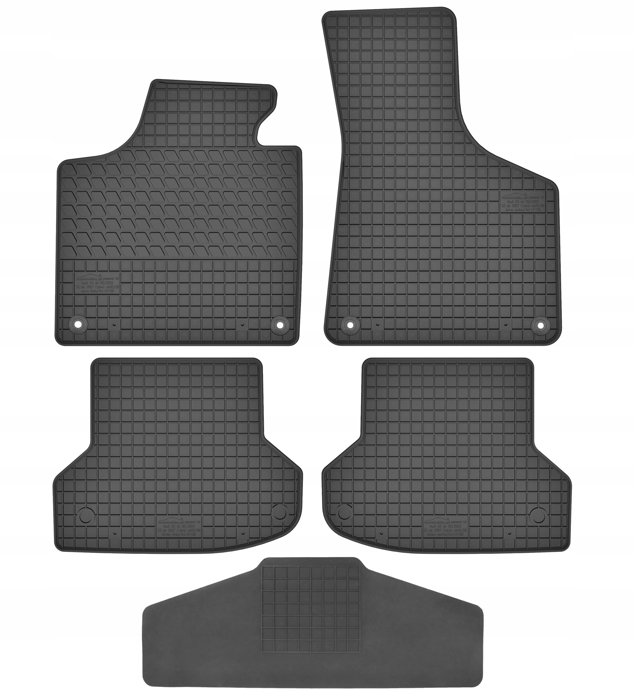 Dywaniki dedykowane do Audi A3 8P TUNEL